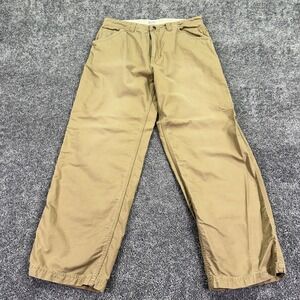 Industrial Exchange Pants Mens 36x32 Beige Carpenter Canvas Workwear Pockets